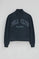 Navy-blue sweatshirt with high neck and Established 2012 Polo Club logo