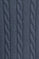 Denim-blue cable-knit wool-blend jumper with Rigby Go embroidery