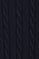 Navy-blue cable-knit wool-blend jumper with half zip and Rigby Go embroidery