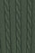 Mud-green cable-knit wool-blend jumper with half zip and Rigby Go embroidery