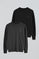 Men’s 2-pack jumpers in black and dark grey marl with Rigby Go embroidery