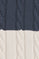 Striped cable-knit wool-blend jumper in denim blue and nude with Polo Club patch