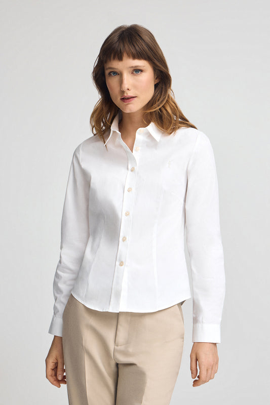 Woman - Shirt - White shirt with slim fit and Rigby Go logo