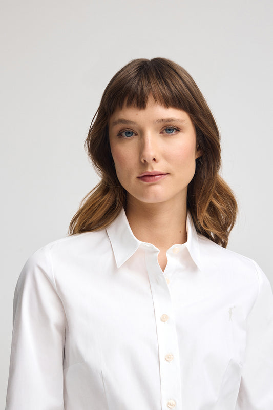Woman - Shirt - White shirt with slim fit and Rigby Go logo