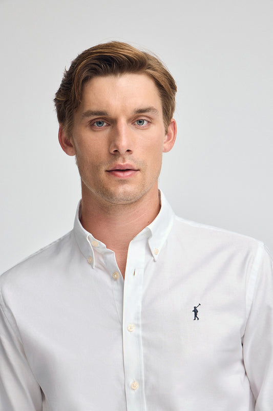 Man - Shirt - White shirt with regular fit and Rigby Go logo
