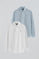 Men’s regular-fit 2-pack shirts in sky blue and white with Rigby Go logo