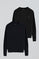 Men’s cable-knit cotton 2-pack jumpers in navy and black with Rigby Go embroidery