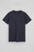 Navy-blue round-neck T-shirt with Rigby Go embroidery