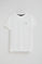 White round-neck T-shirt with Rigby Go embroidery