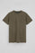 Army-green round-neck T-shirt with Rigby Go embroidery