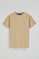 Light-brown round-neck T-shirt with Rigby Go embroidery