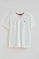 White V-neck T-shirt with Rigby Go embroidery