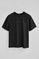 Black short-sleeve T-shirt with Polo Club rubber logo