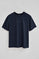 Navy-blue short-sleeve T-shirt with Polo Club rubber logo