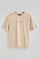 Beige short-sleeve T-shirt with Polo Club rubber logo