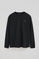 Black long-sleeve T-shirt with Polo Club branded patch