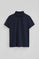 Navy-blue slim-fit pique polo shirt with Rigby Go embroidered logo