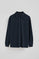 Dark-blue micro-structured polo shirt with Rigby Go embroidery