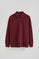 Maroon micro-structured polo shirt with Rigby Go embroidery
