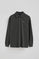 Dark-grey micro-structured polo shirt with Rigby Go embroidery