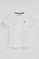 White short-sleeve T-shirt with Rigby Go embroidery