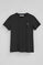Black short-sleeve T-shirt with Rigby Go embroidery
