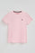 Pink short-sleeve T-shirt with Rigby Go embroidery