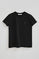 Black T-shirt with Rigby Go Gold logo