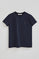 Navy-blue T-shirt with Rigby Go Gold logo