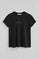Black short-sleeve T-shirt with Polo Club rhinestones