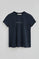 Navy-blue short-sleeve T-shirt with Polo Club rhinestones