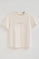 Nude short-sleeve boxy-fit T-shirt with Polo Club rhinestone logo