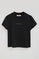 Black short-sleeve boxy-fit T-shirt with Polo Club rhinestone logo