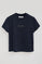 Navy-blue short-sleeve boxy-fit T-shirt with Polo Club rhinestone logo
