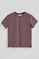 Taupe-pink straight-fit T-shirt with Polo Club branded patch