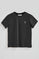 Dark-grey straight-fit T-shirt with Polo Club branded patch