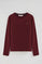 Maroon long-sleeve T-shirt with round neck and Rigby Go embroidered logo