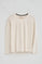 Nude long-sleeve T-shirt with round neck and Rigby Go Gold logo