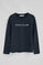Navy-blue long-sleeve T-shirt with Polo Club Established 2012 embroidered logo
