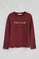 Maroon long-sleeve T-shirt with Polo Club Established 2012 embroidered logo