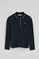 Dark-blue long-sleeve polo shirt with Polo Club satin patch