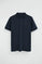 Navy-blue short-sleeve polo shirt with Rigby Go embroidered logo