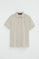 Beige short-sleeve polo shirt with Rigby Go embroidered logo