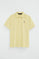 Light-yellow short-sleeve polo shirt with Rigby Go embroidered logo