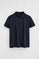 Navy-blue slim-fit polo shirt with Rigby Go embroidery