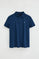 Indigo-blue slim-fit polo shirt with Rigby Go embroidery
