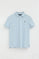 Light-blue slim-fit polo shirt with Rigby Go embroidery