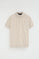 Beige cotton-linen polo shirt with Rigby Go embroidery