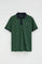 Bottle-green polo shirt with contrast details and Rigby Go embroidery