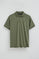 Green regular-fit polo shirt in T-shirt fabric with Rigby Go embroidery